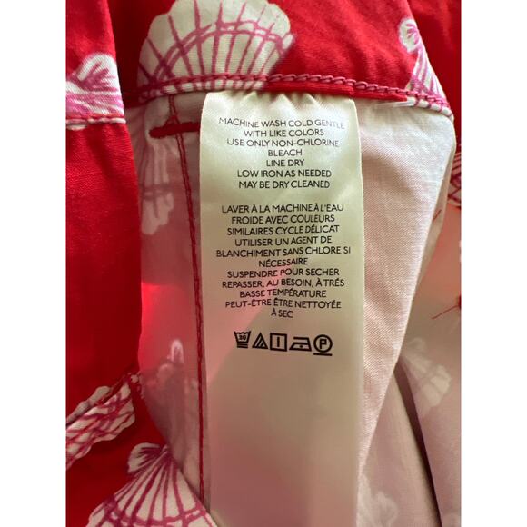 NWT Maeve Anthropologie The Collette Wide Leg Crop Pant Red Pink Sea Shells 31 - Picture 5 of 9